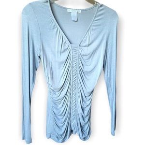 Rouched fitted blouse in gray